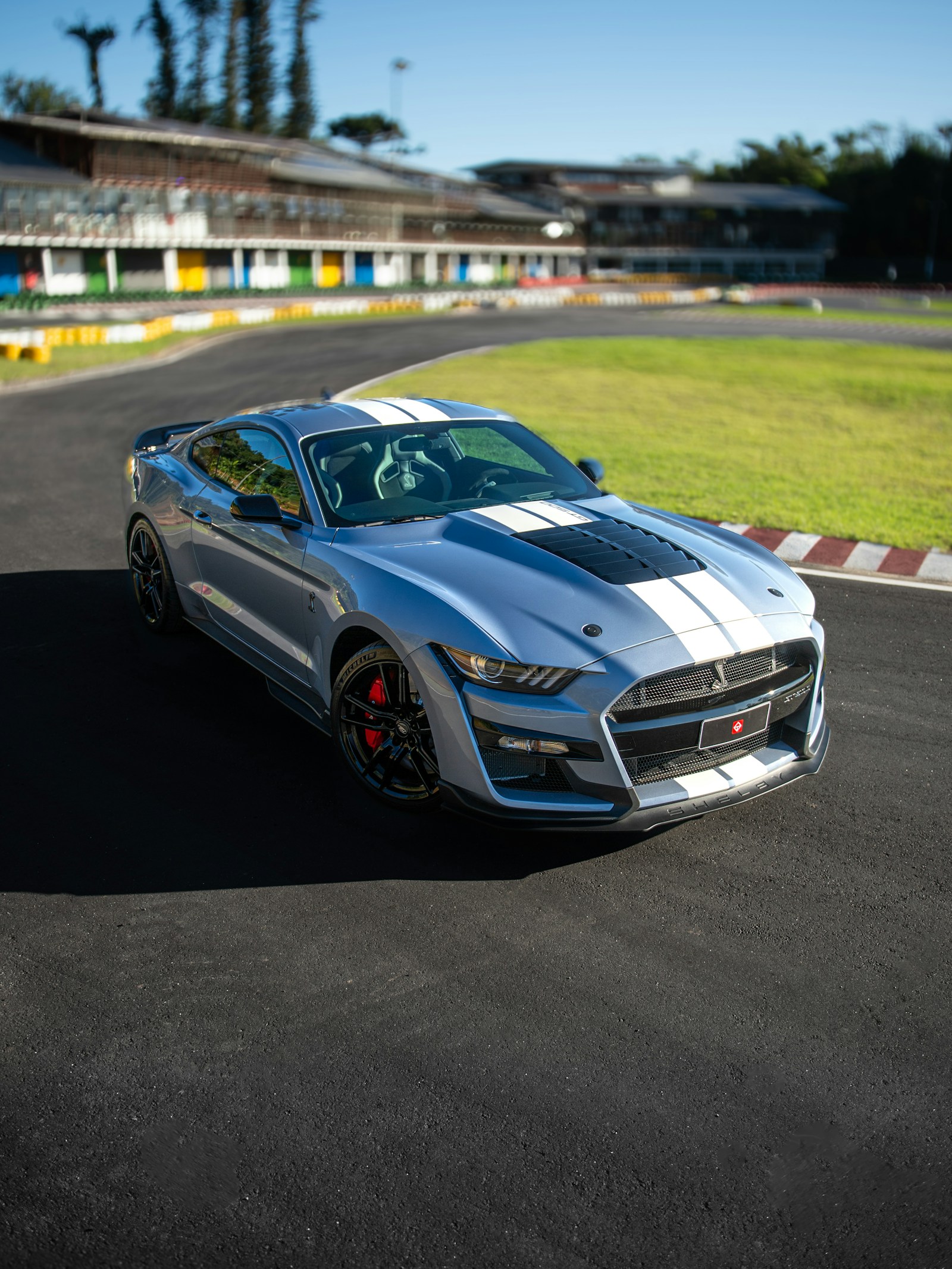 Performance car at a race circuit